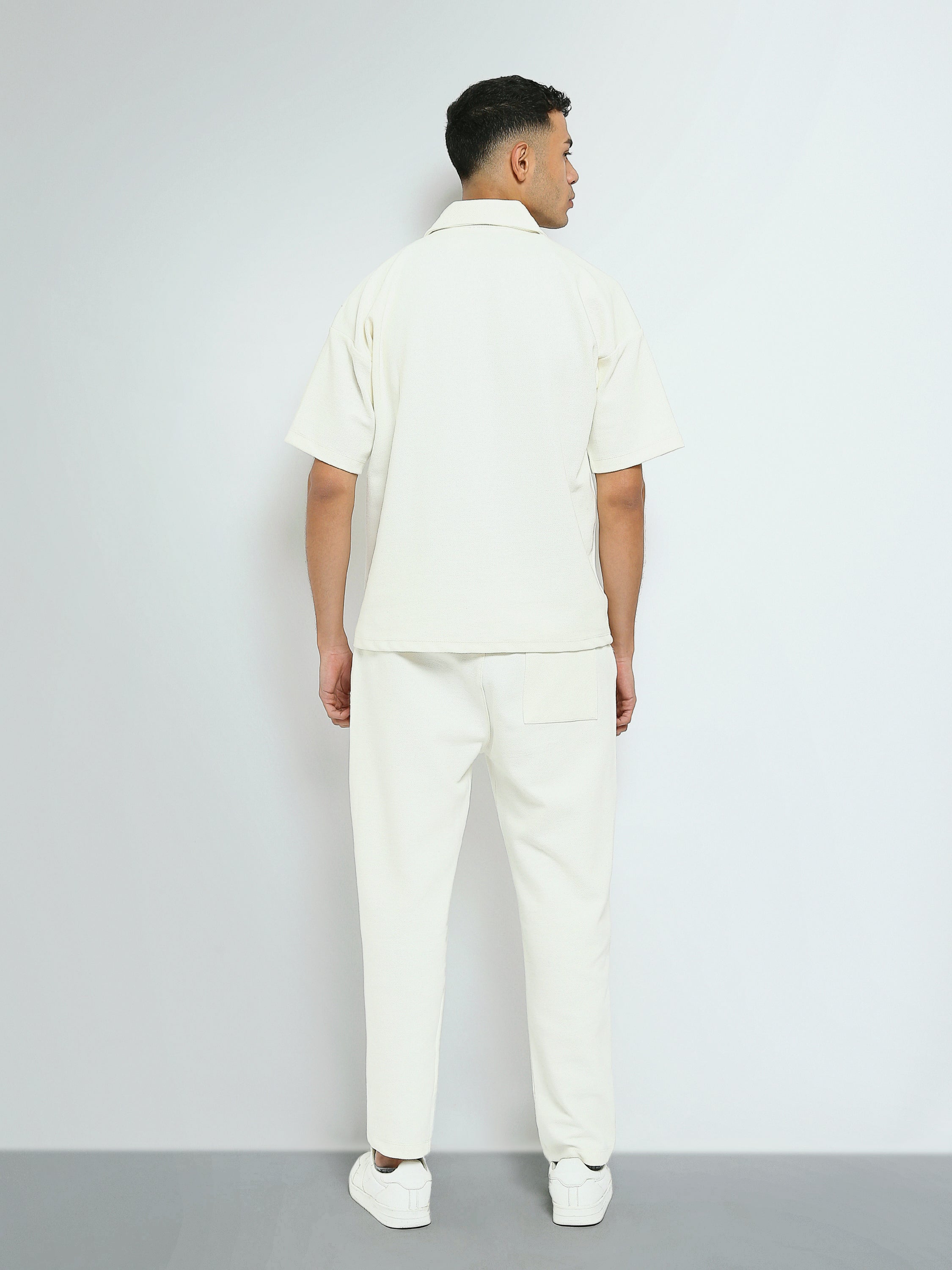Town Team - Men's Comfort/Baggy plain top Polo shirt Sets OFF WHIT Mixed fabric