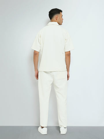 Town Team - Men's Comfort/Baggy plain top Polo shirt Sets OFF WHIT Mixed fabric