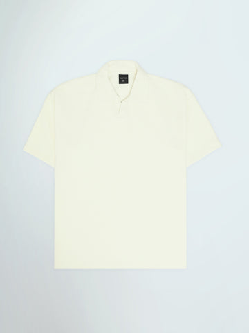 Town Team - Men's Comfort/Baggy plain top Polo shirt Sets OFF WHIT Mixed fabric