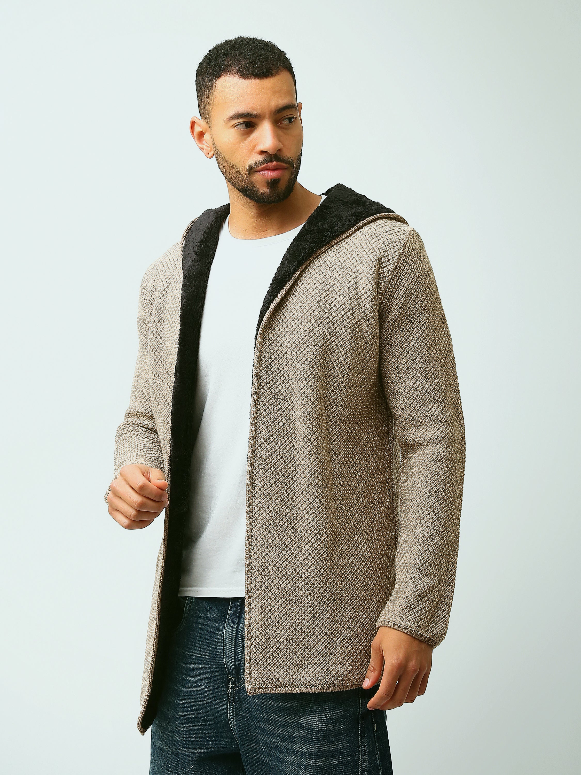 Town Team - Men's Regular plain Pullovers Beige Acrylic 