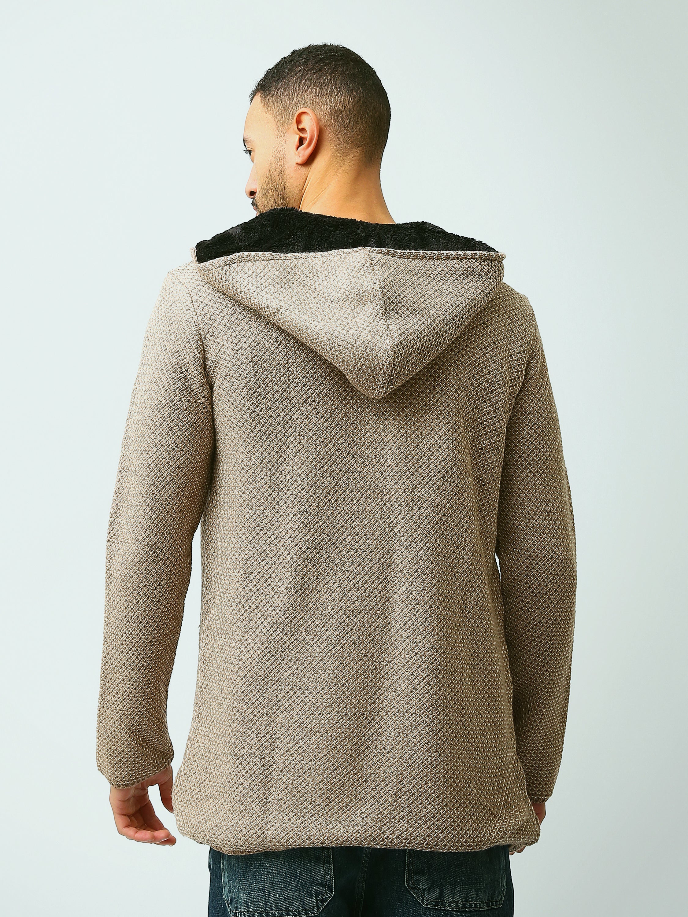 Town Team - Men's Regular plain Pullovers Beige Acrylic 