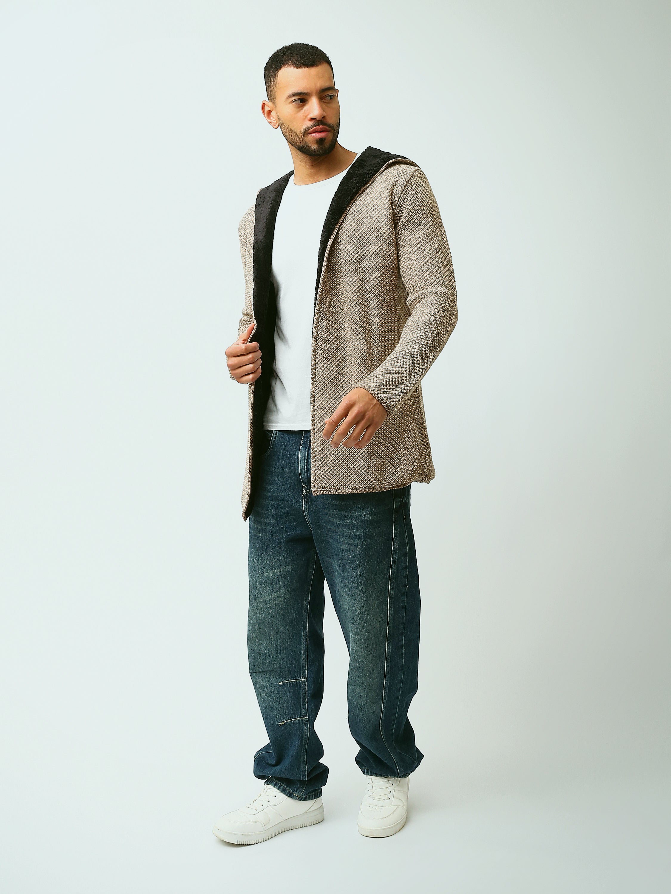 Town Team - Men's Regular plain Pullovers Beige Acrylic 