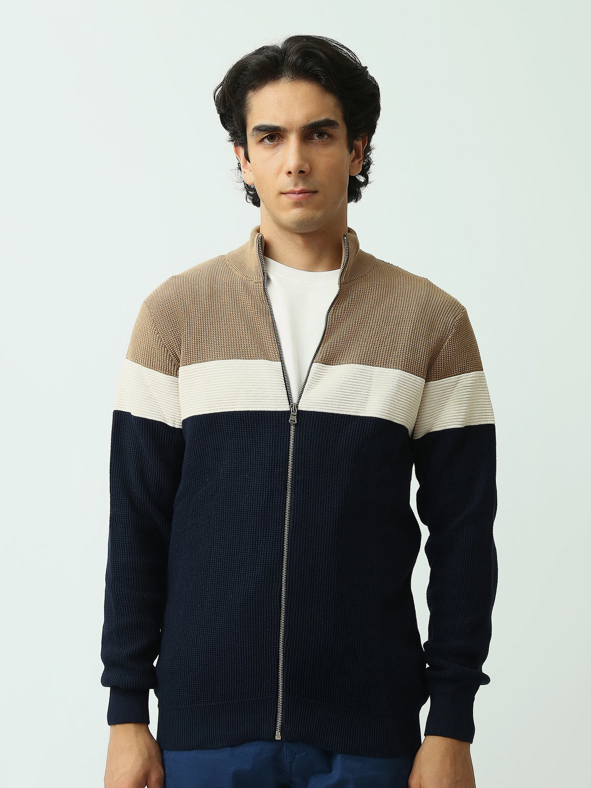 Town Team - Men's Slim striped Pullovers NVY/GRY