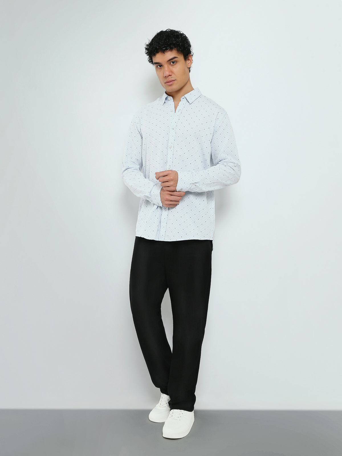 Town Team - Men's Modern pique Long Sleeves Shirts Sky Blue Cotton Blend