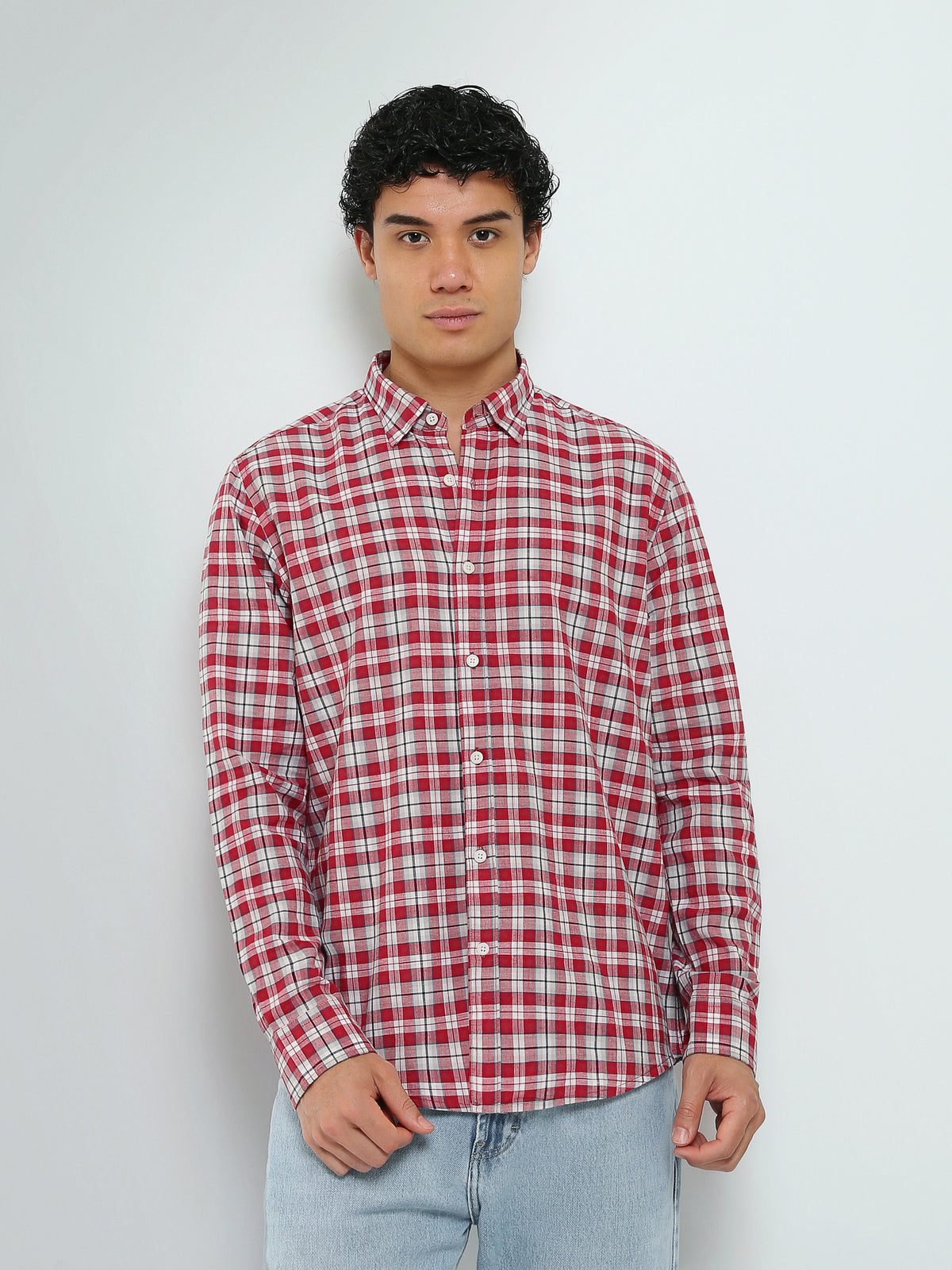 Town Team - Men's Modern linen Long Sleeves Shirts NVY/WHT Linen Blend