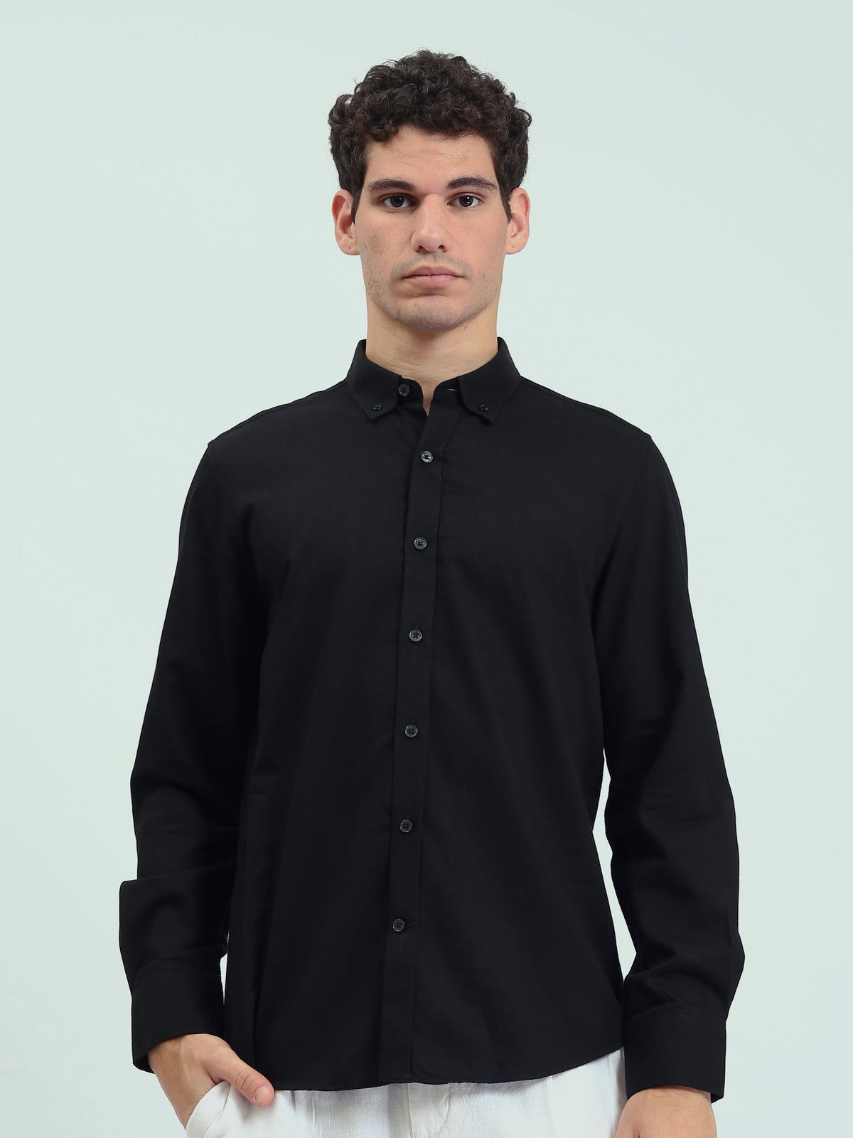 Town Team - Men's Modern pique Long Sleeves Shirts L-PINK Pure Cotton