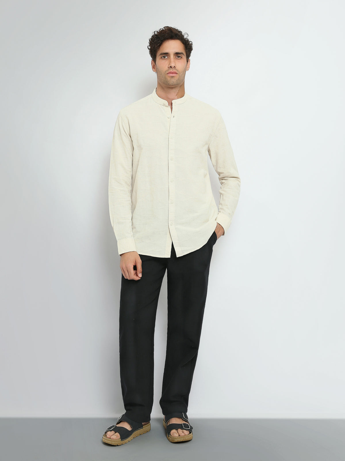 Town Team long sleeves shirts cotton slim fit Natural