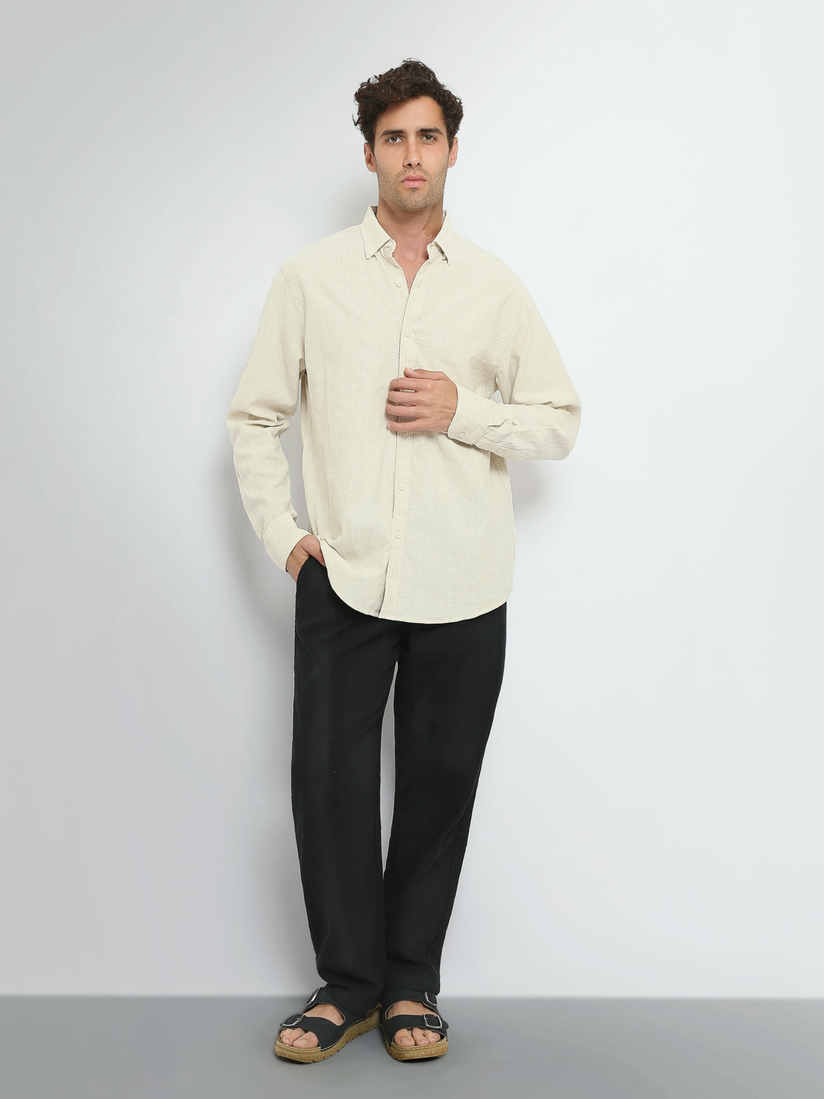 Town Team long sleeves shirts cotton regular fit Army