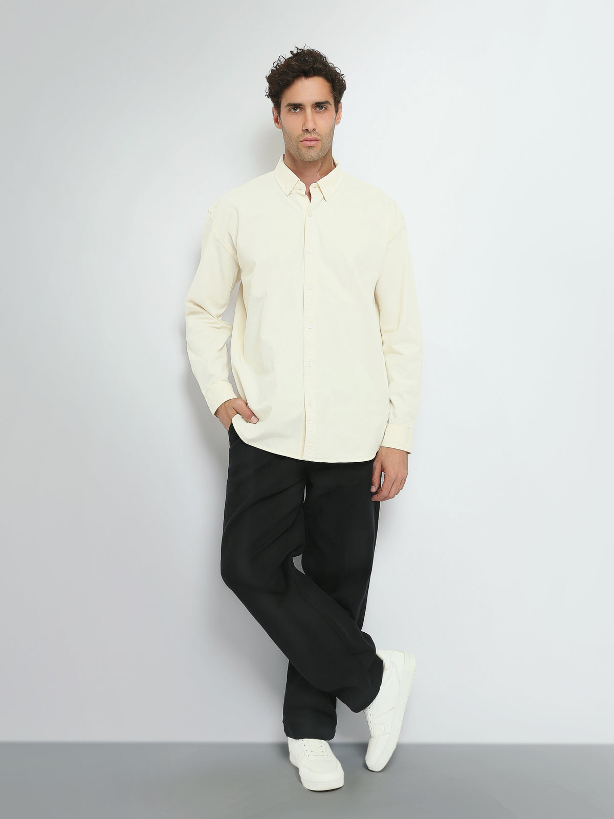 Town Team long sleeves shirts gabardine oversized fit Navy