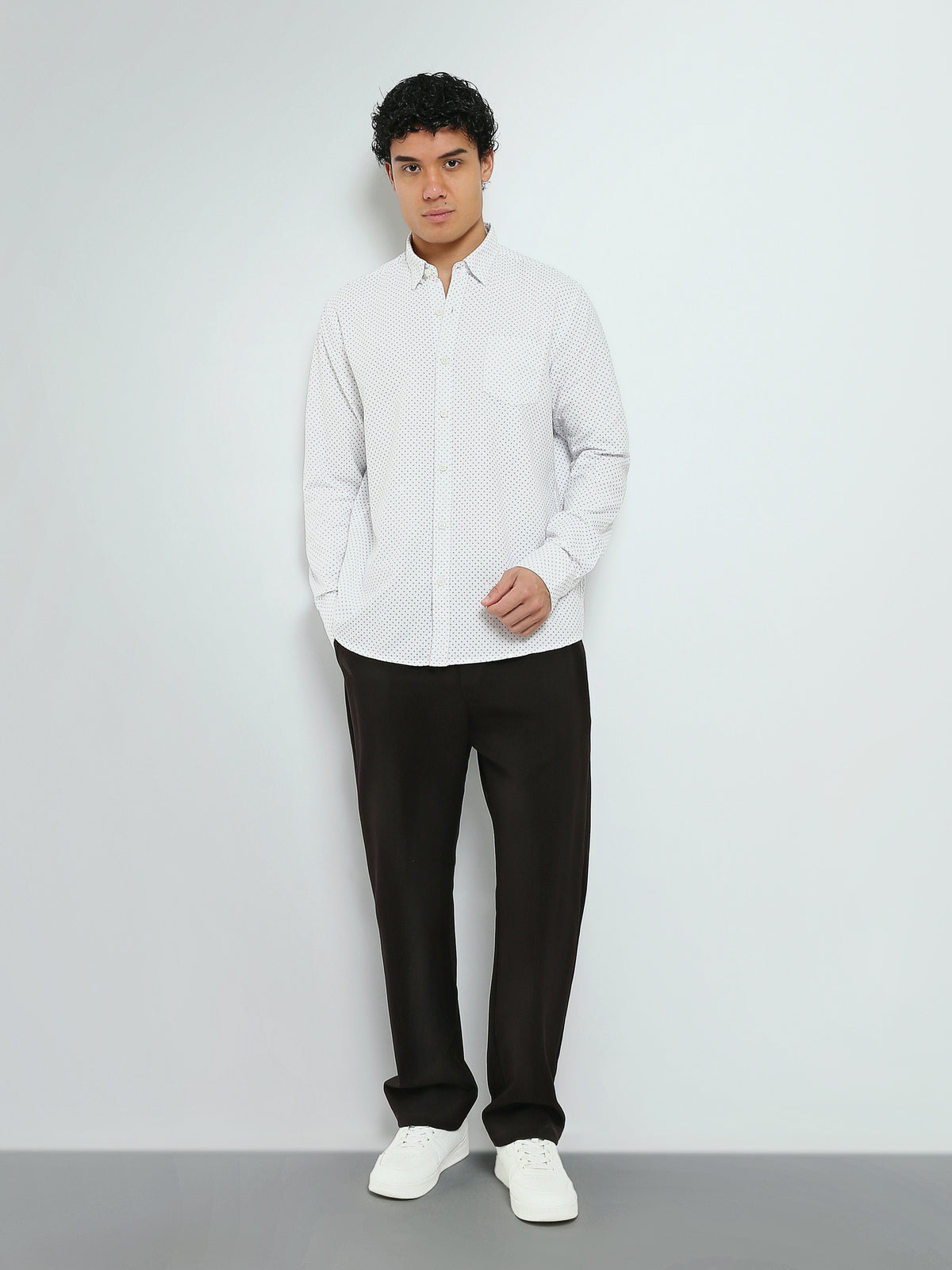 Town Team - Men's Modern oxford Long Sleeves Shirts White Oxford