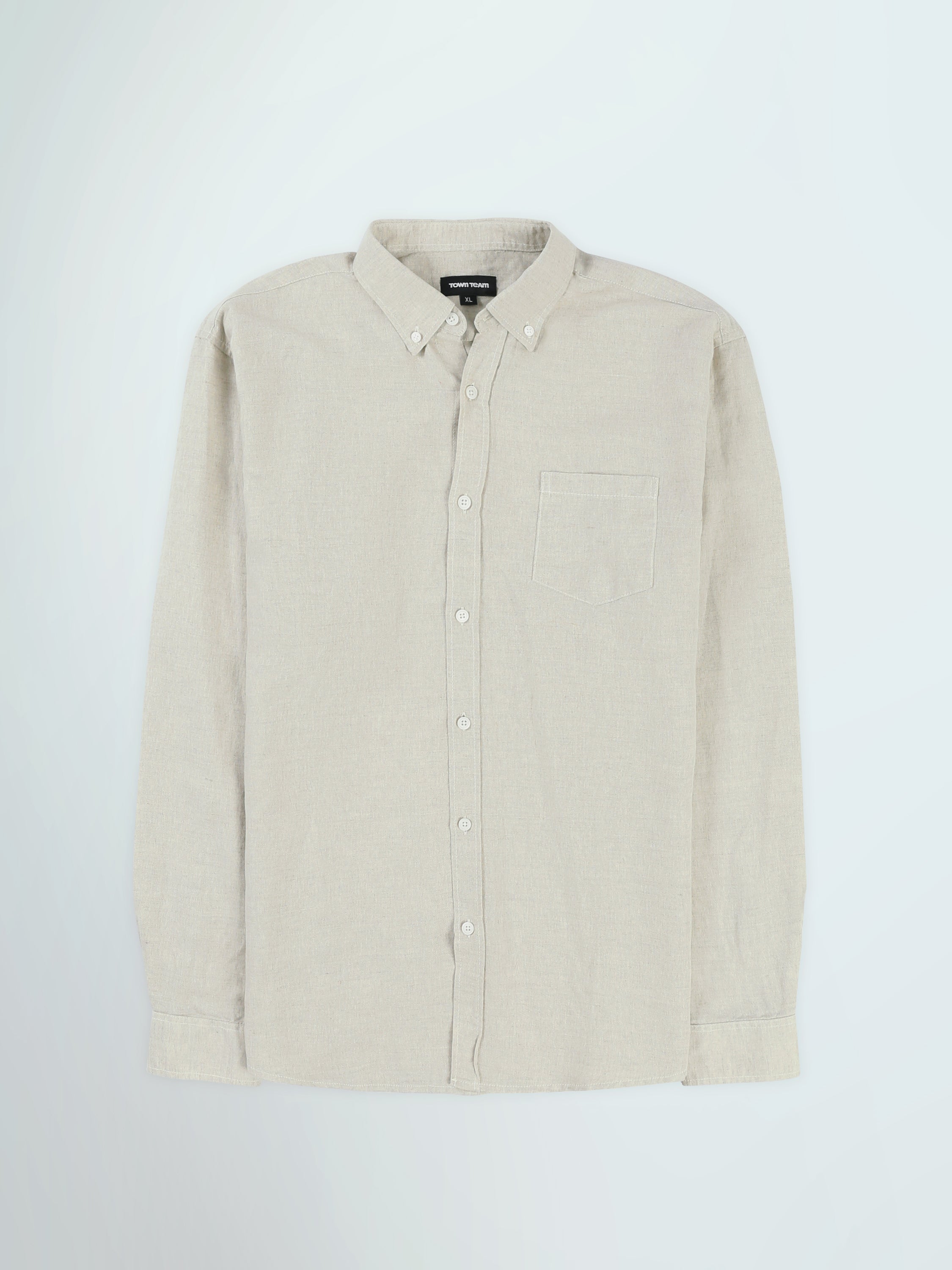 Town Team long sleeves shirts linen regular fit Olive