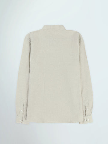 Town Team long sleeves shirts linen regular fit Olive