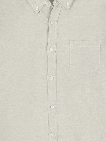 Town Team long sleeves shirts linen regular fit Olive