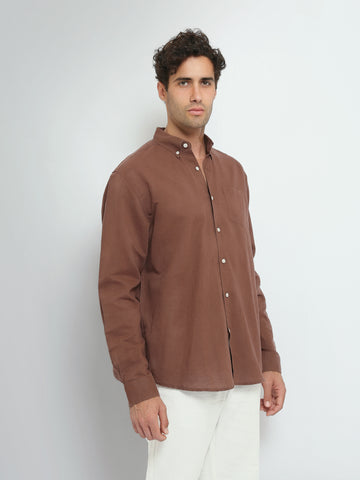 Town Team long sleeves shirts linen regular fit Olive