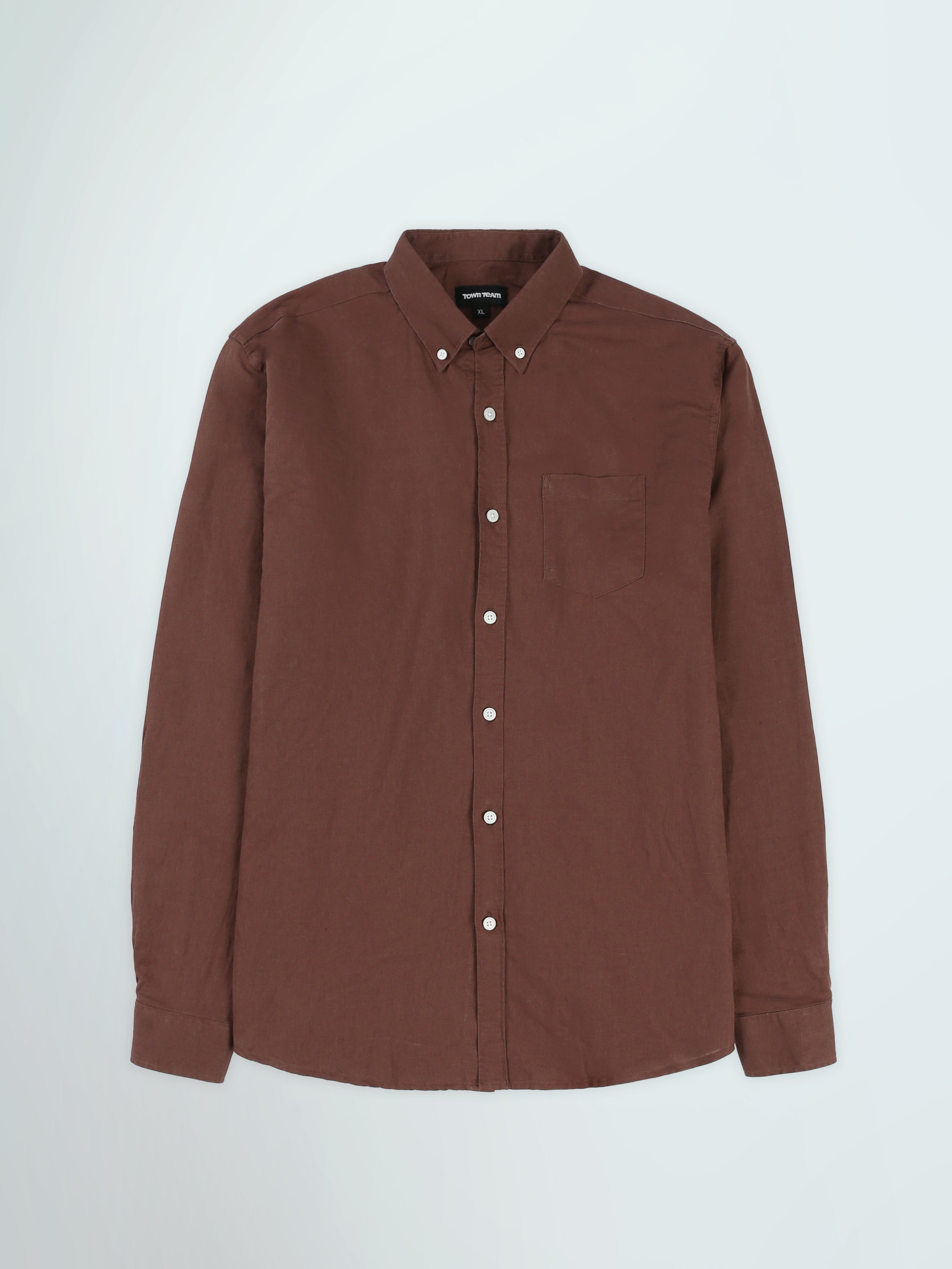 Town Team long sleeves shirts linen regular fit Olive