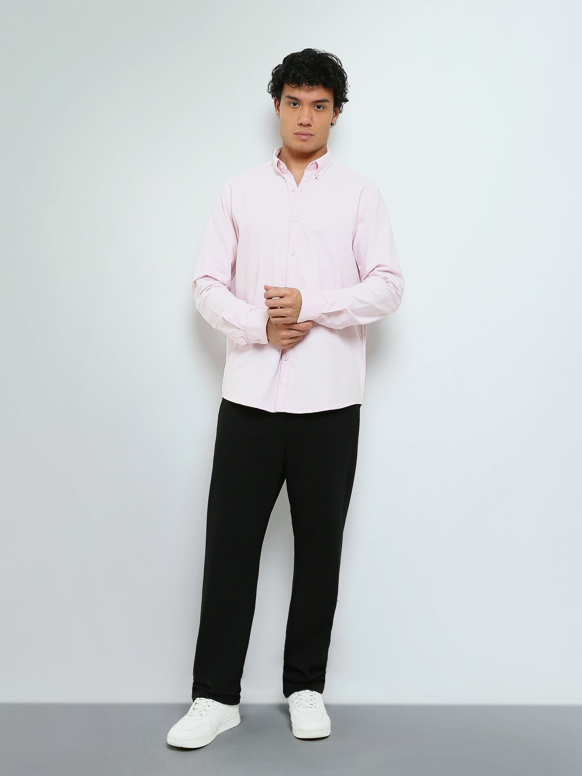 Town Team - Men's Slim oxford Long Sleeves Shirts Pink Oxford