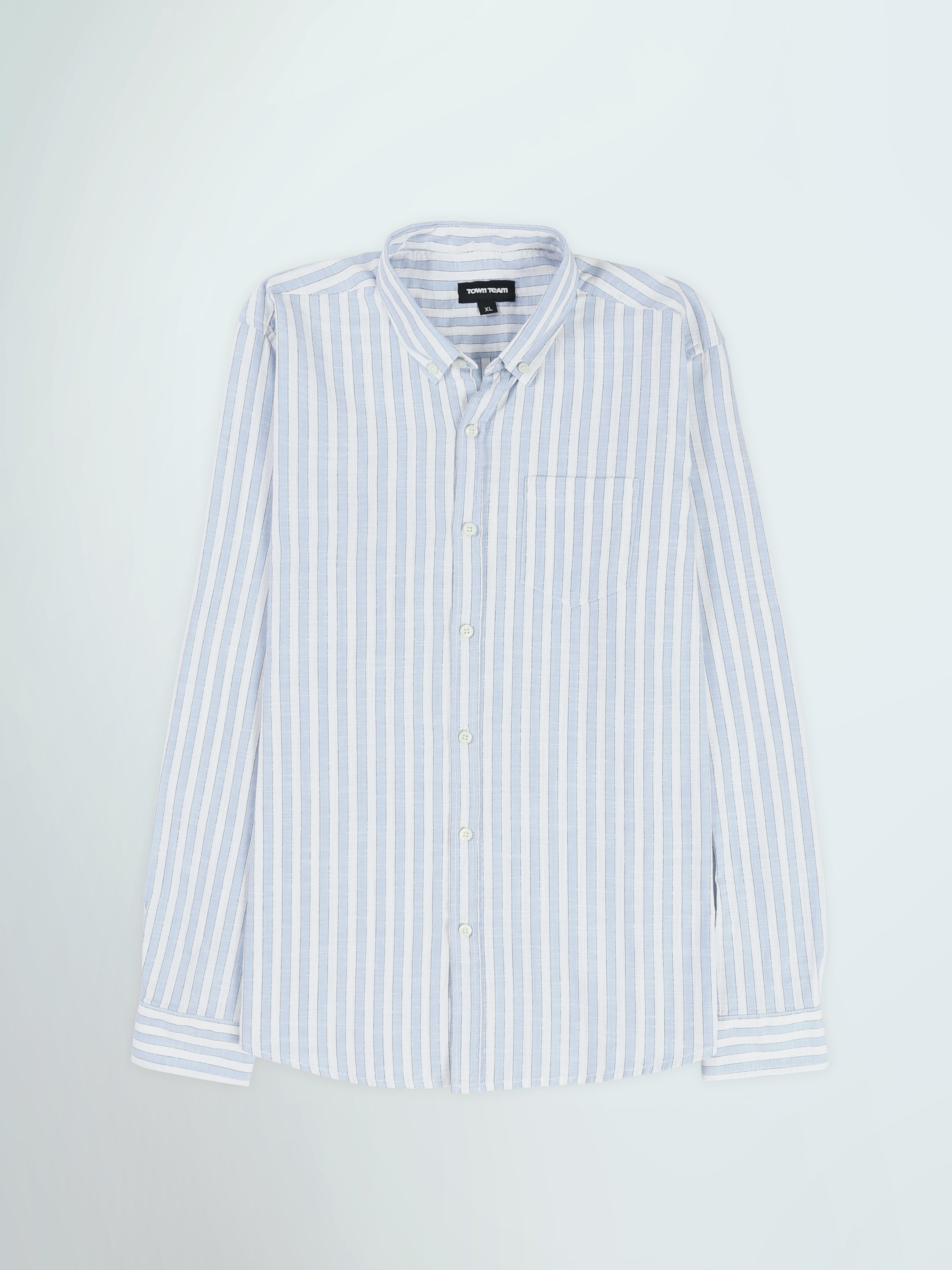 Town Team long sleeves shirts linen modern fit WHT/ORG