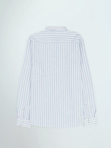 Town Team long sleeves shirts linen modern fit WHT/ORG