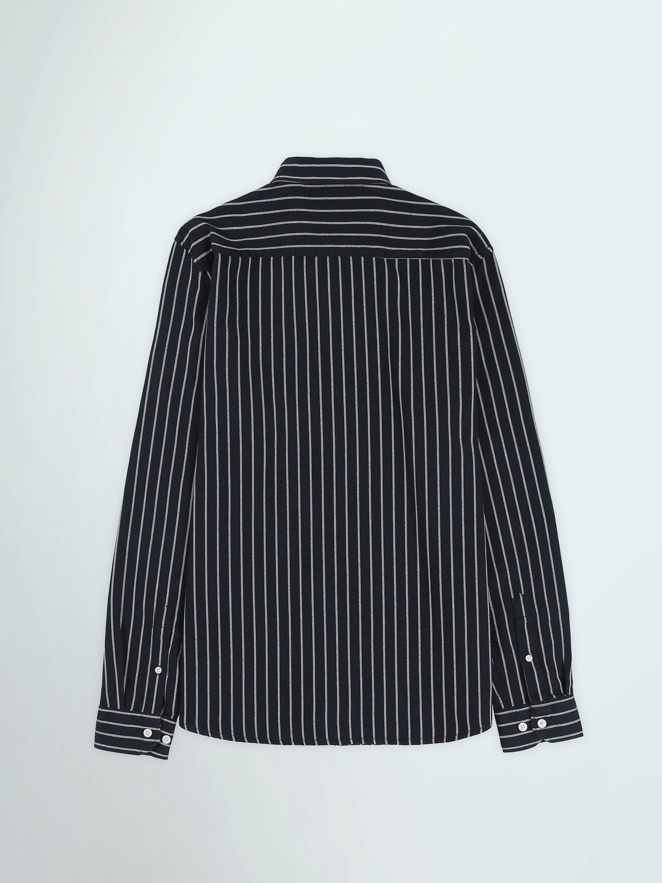 Town Team long sleeves shirts pique slim fit NVY/WHT
