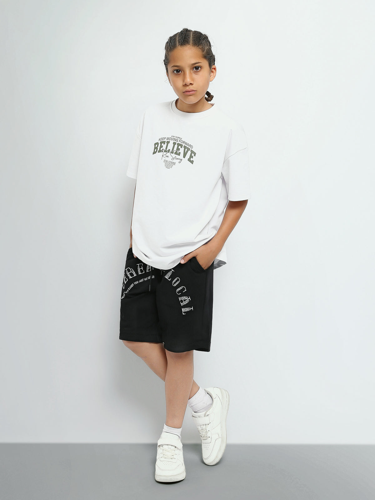 Town Team - Men's Regular washed Teens Boys Shorts Black Mixed Materials