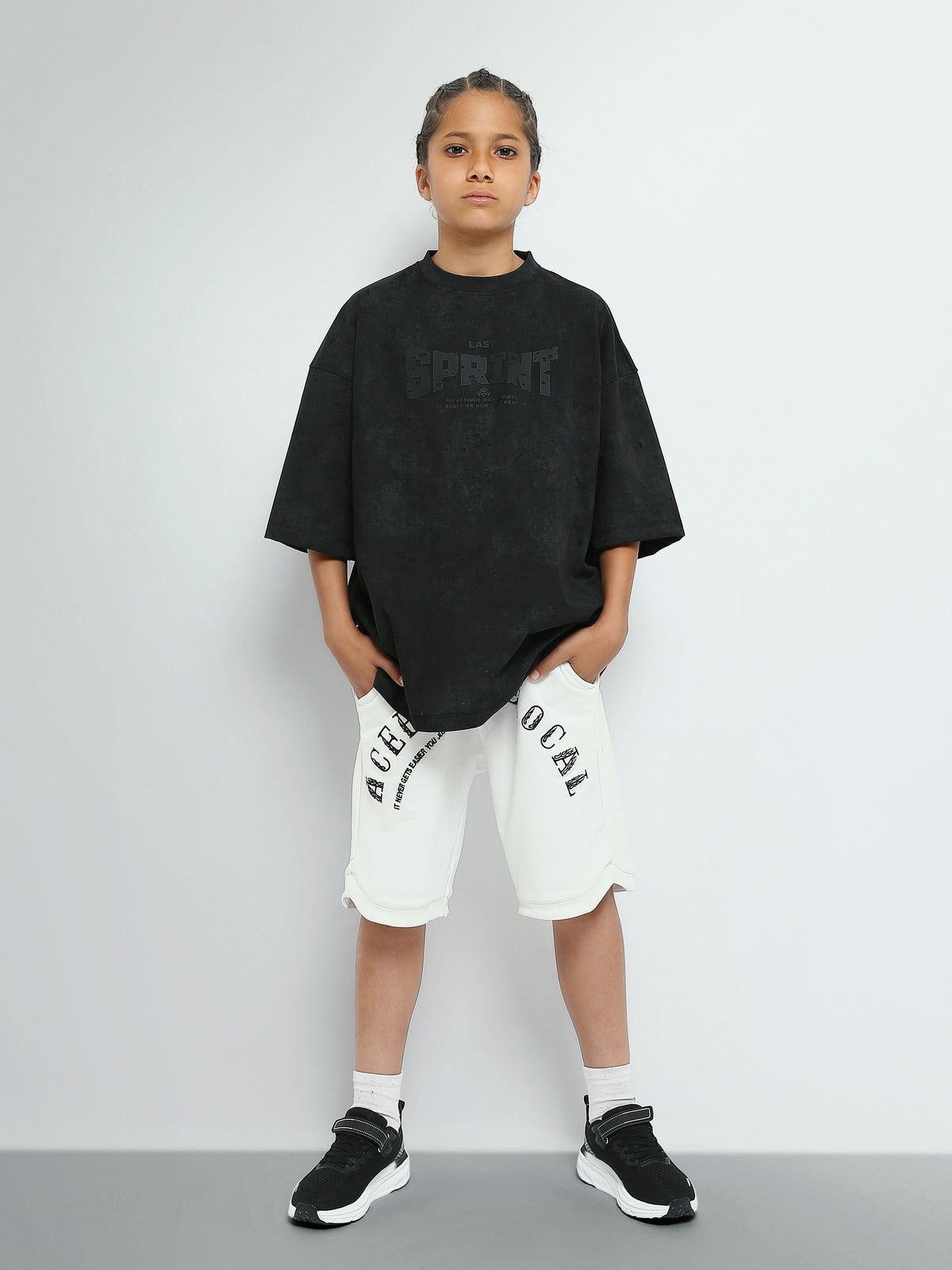 Town Team - Men's Regular washed Teens Boys Shorts Black Mixed Materials