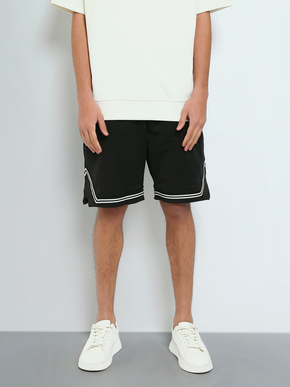 Town Team - Men's Regular basic Shorts Navy Mixed fabric