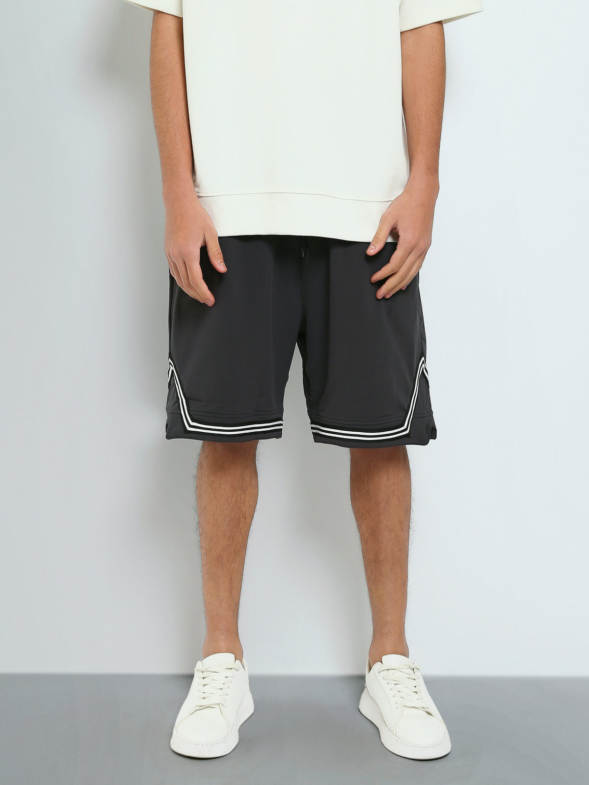 Town Team - Men's Regular basic Shorts Navy Mixed fabric
