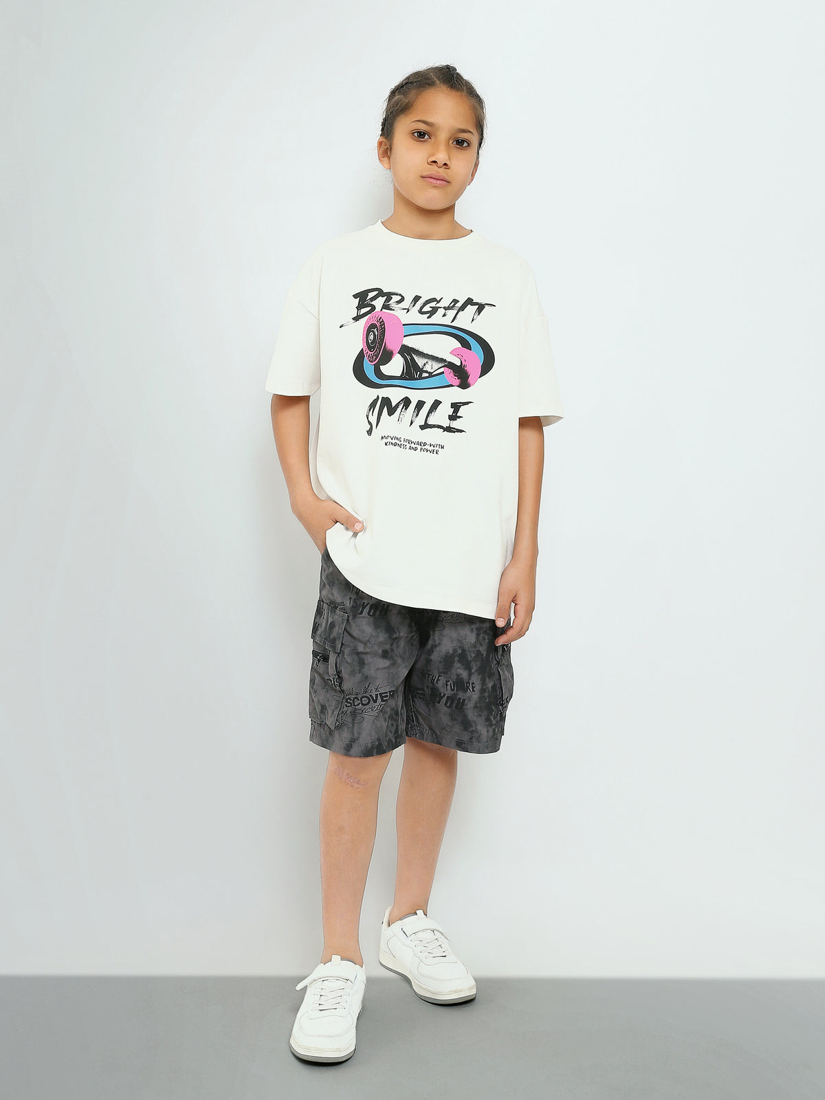 Town Team - Kids' Relaxed all over print Boys Shorts D-GREY Gabardine