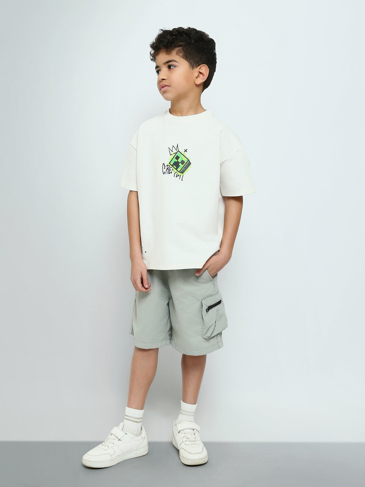 Town Team - Kids' Relaxed printed Boys Shorts Mint Gabardine