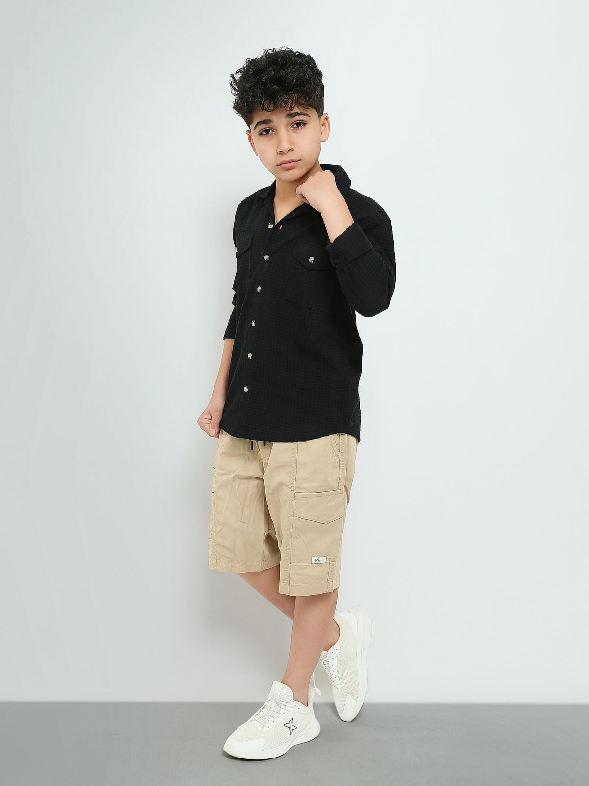 Town Team - Kids' Relaxed printed Boys Shorts L-BEIGE Gabardine