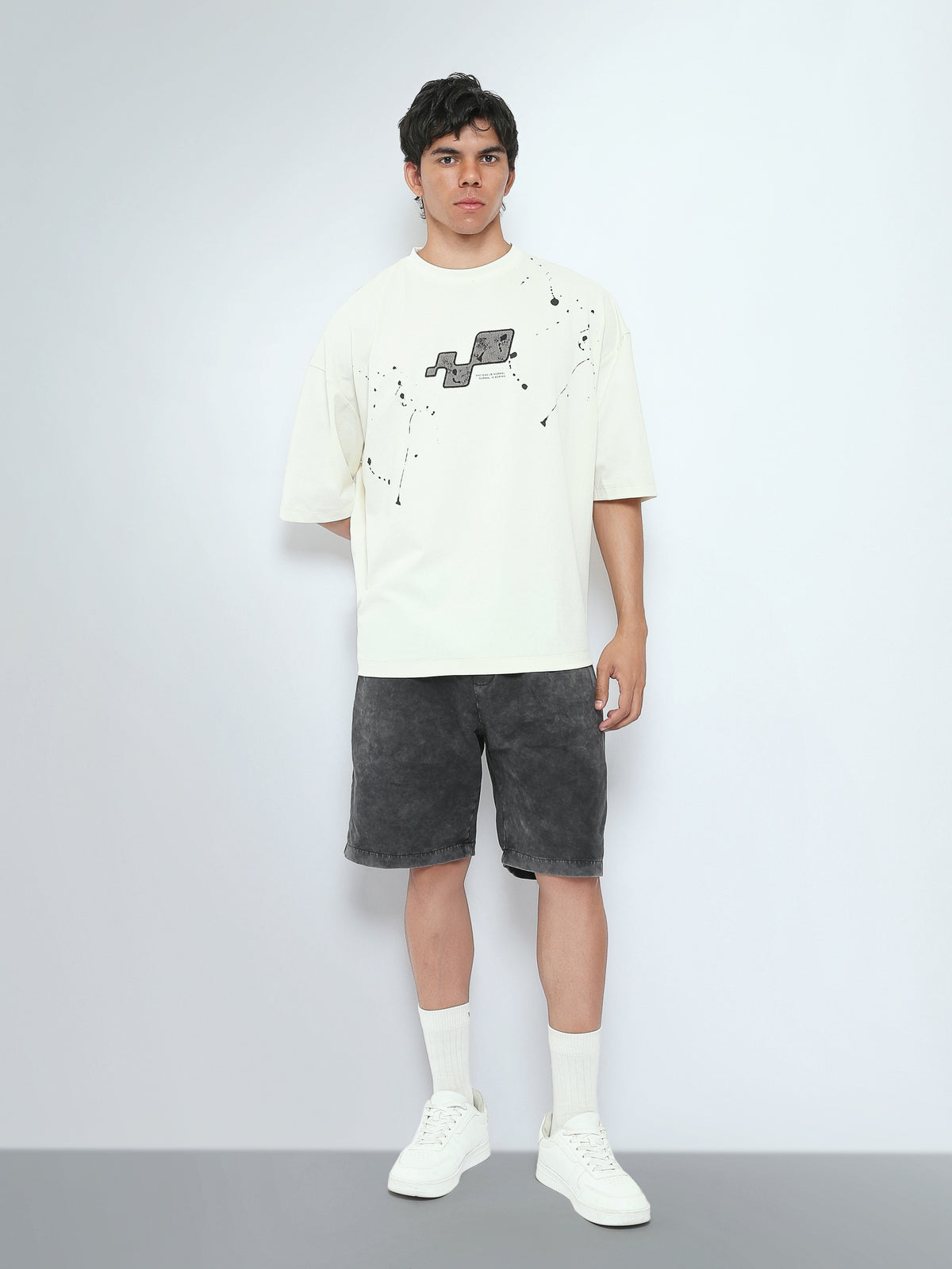 Town Team shorts washed regular fit BLK-WSH