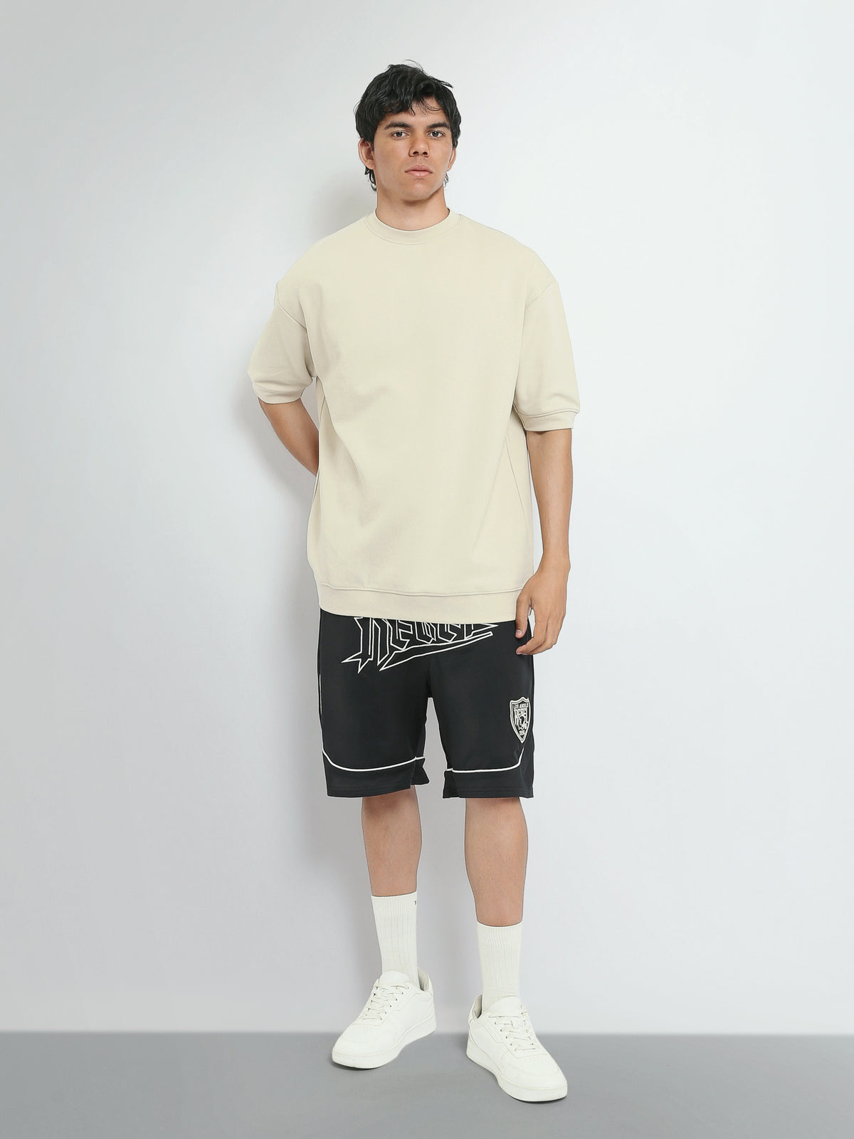 Town Team shorts embroidered relaxed fit Black