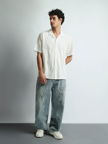 Short Sleeves Shirts Oversized fit Seersucer