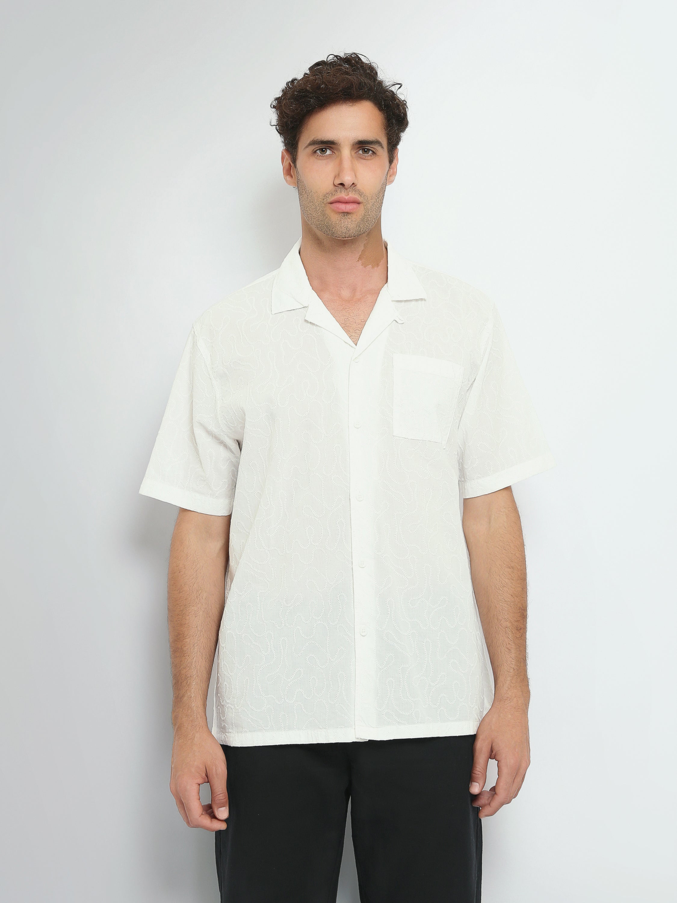 Town Team short sleeves shirts cotton oversized fit OFF WHIT