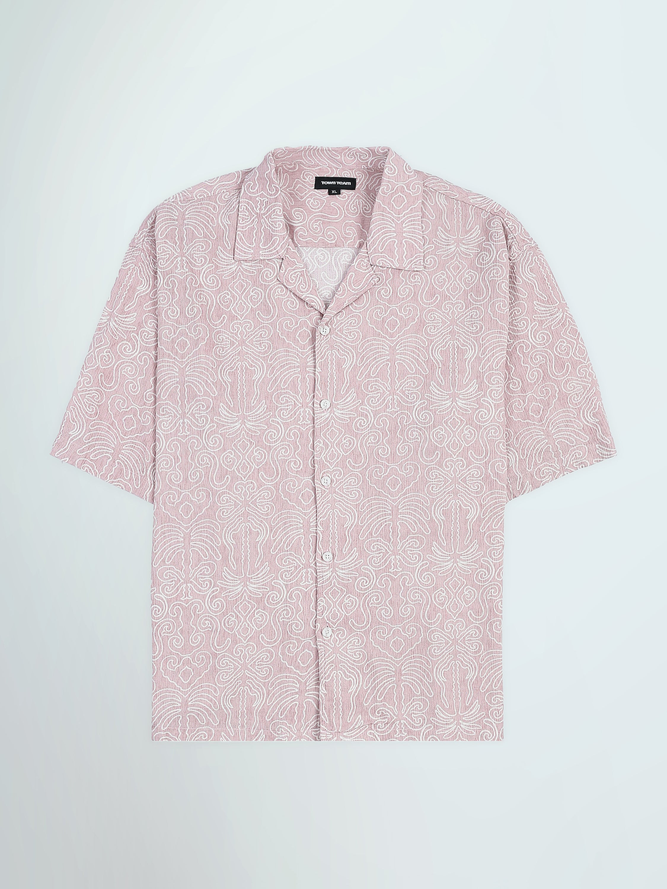 Town Team - Men's Loose cotton Short Sleeves Shirts PALE PNK Cotton Blend