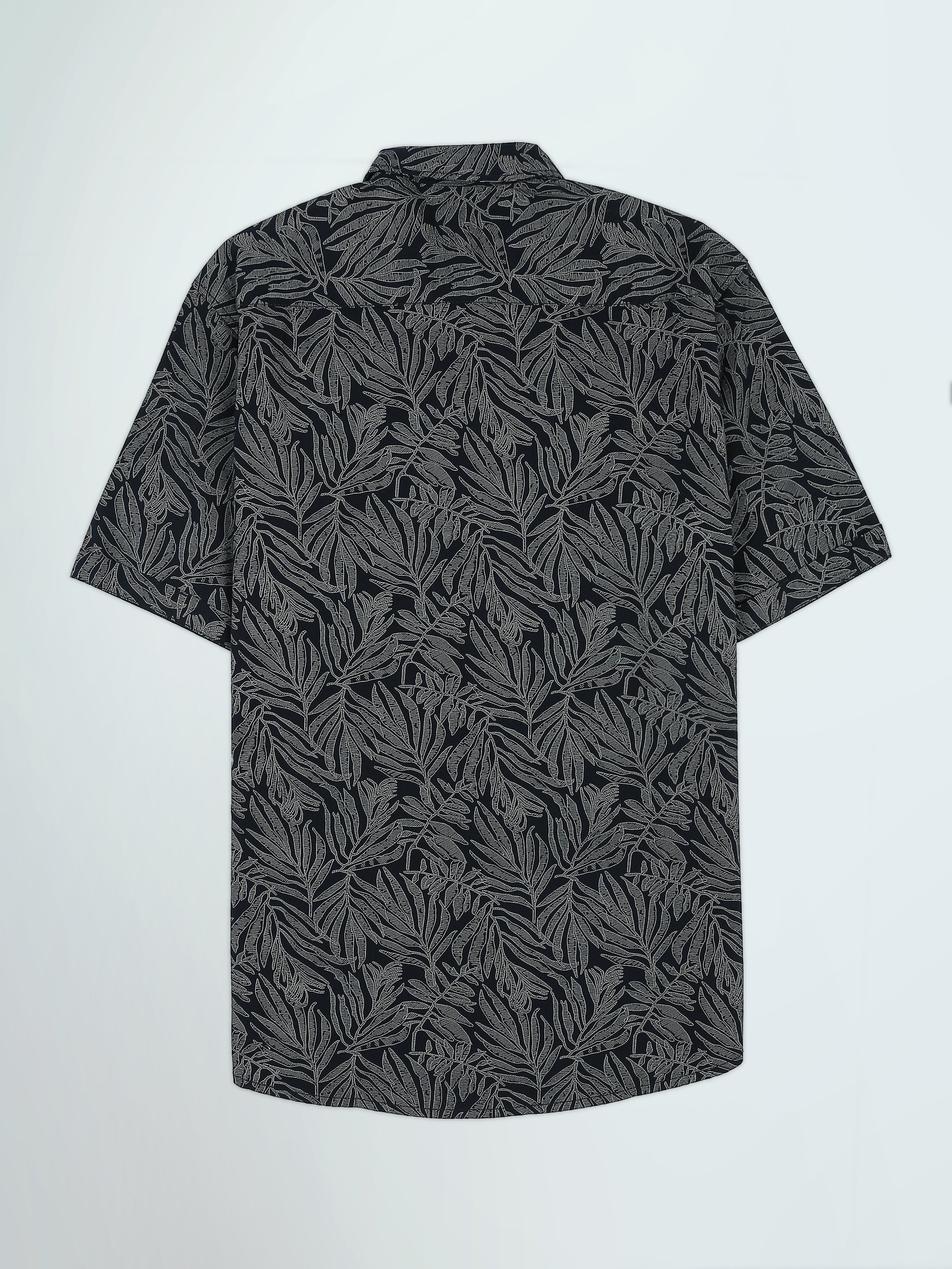 Town Team - Men's Slim cotton Short Sleeves Shirts Navy Pure Cotton