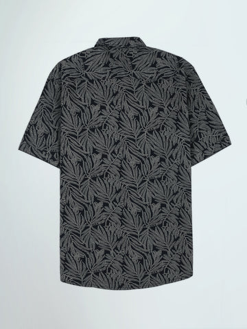 Town Team - Men's Slim cotton Short Sleeves Shirts Navy Pure Cotton