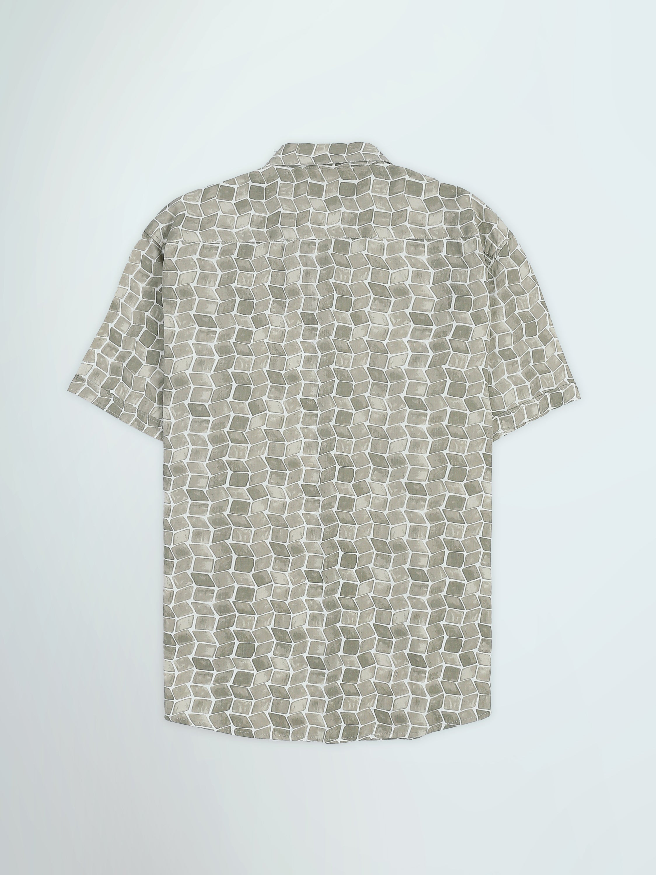 Town Team - Men's Slim cotton Short Sleeves Shirts Beige Poplin