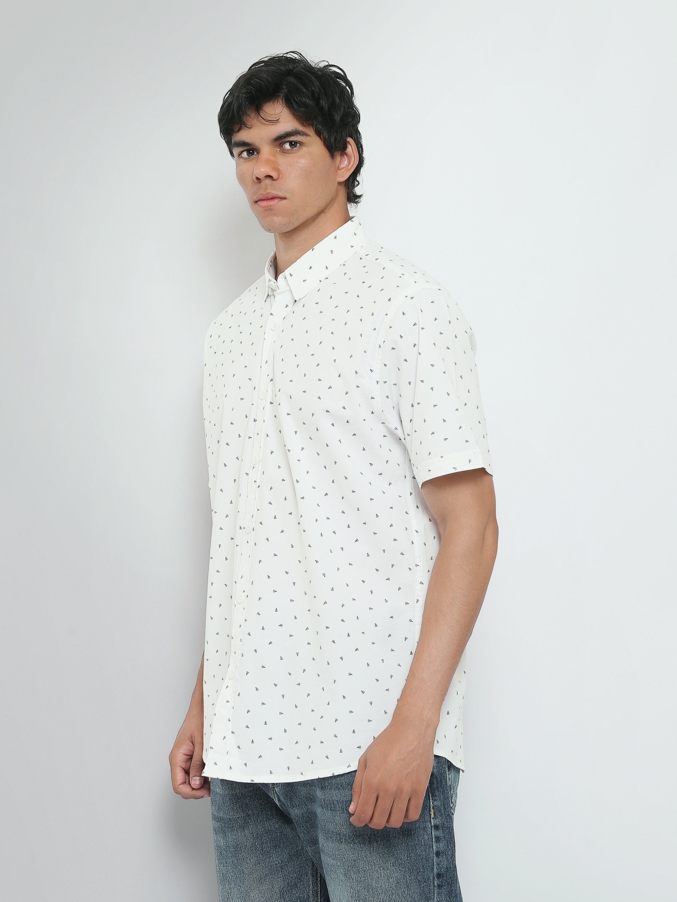 Town Team short sleeves shirts poplin slim fit OFF WHIT