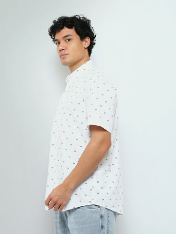 Town Team - Men's Slim poplin Short Sleeves Shirts OFF WHIT Poplin Lycra