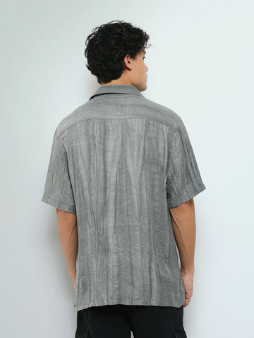 Town Team - Men's Oversized cotton Short Sleeves Shirts Beige Cotton Blend