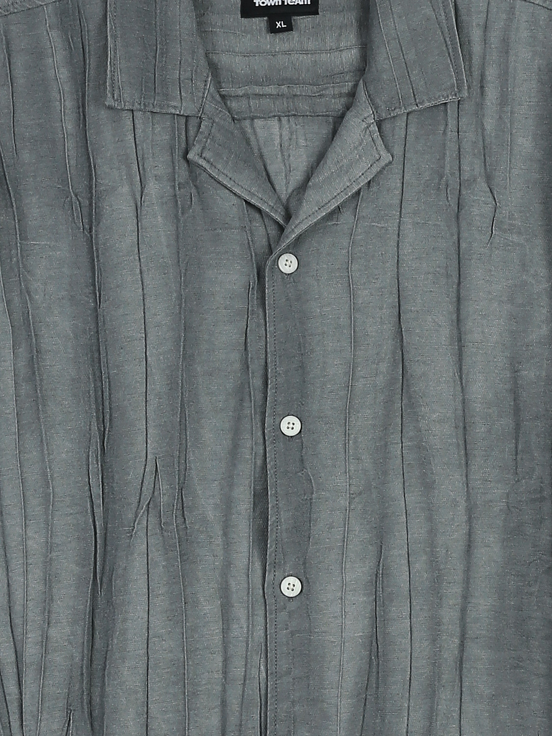 Town Team - Men's Oversized cotton Short Sleeves Shirts Beige Cotton Blend