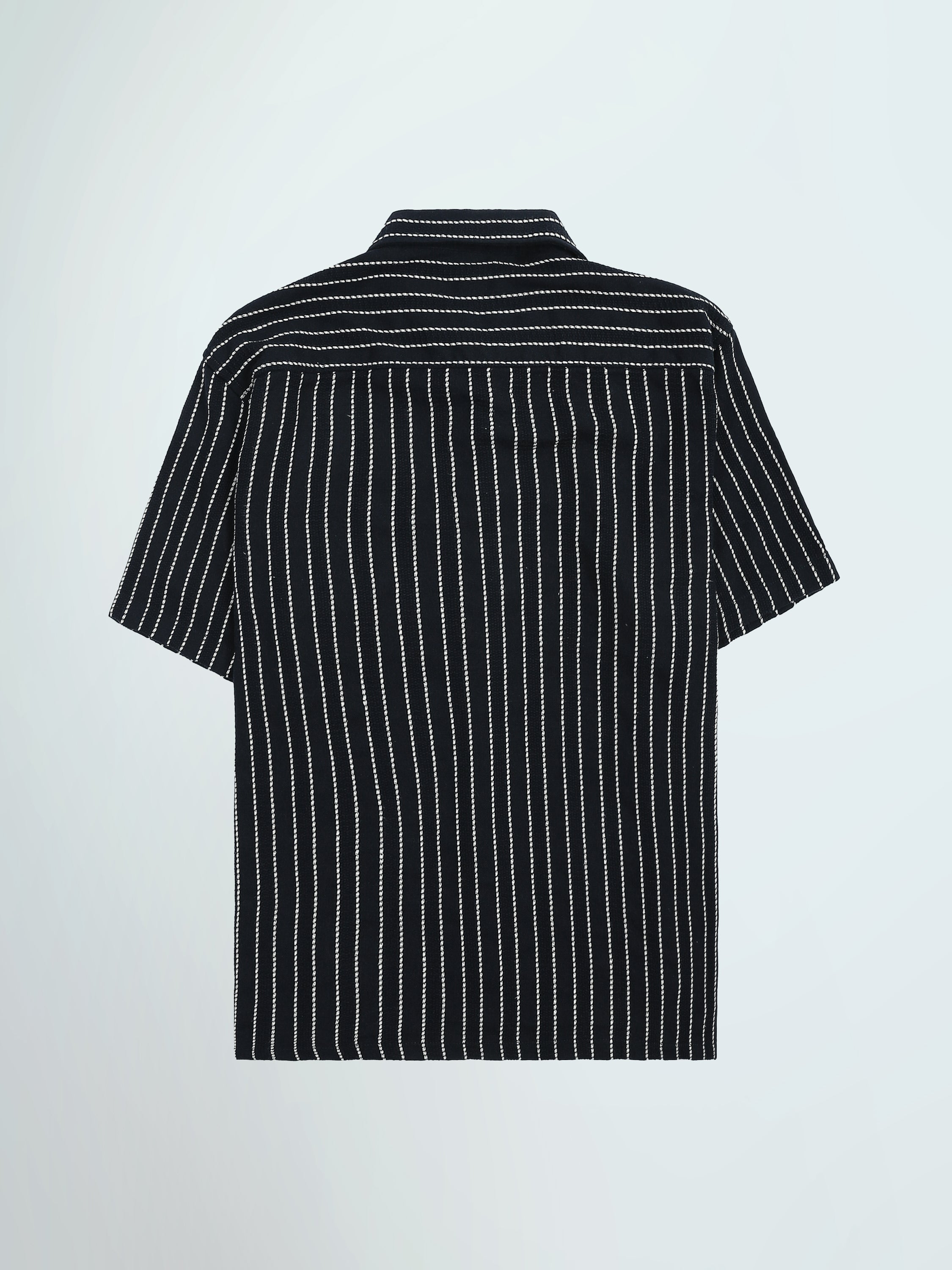 Town Team - Men's Oversized cotton Short Sleeves Shirts NVY/WHT Pure Cotton