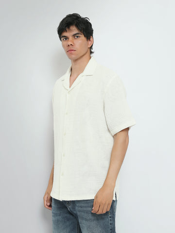 Town Team short sleeves shirts cotton oversized fit OFF WHIT