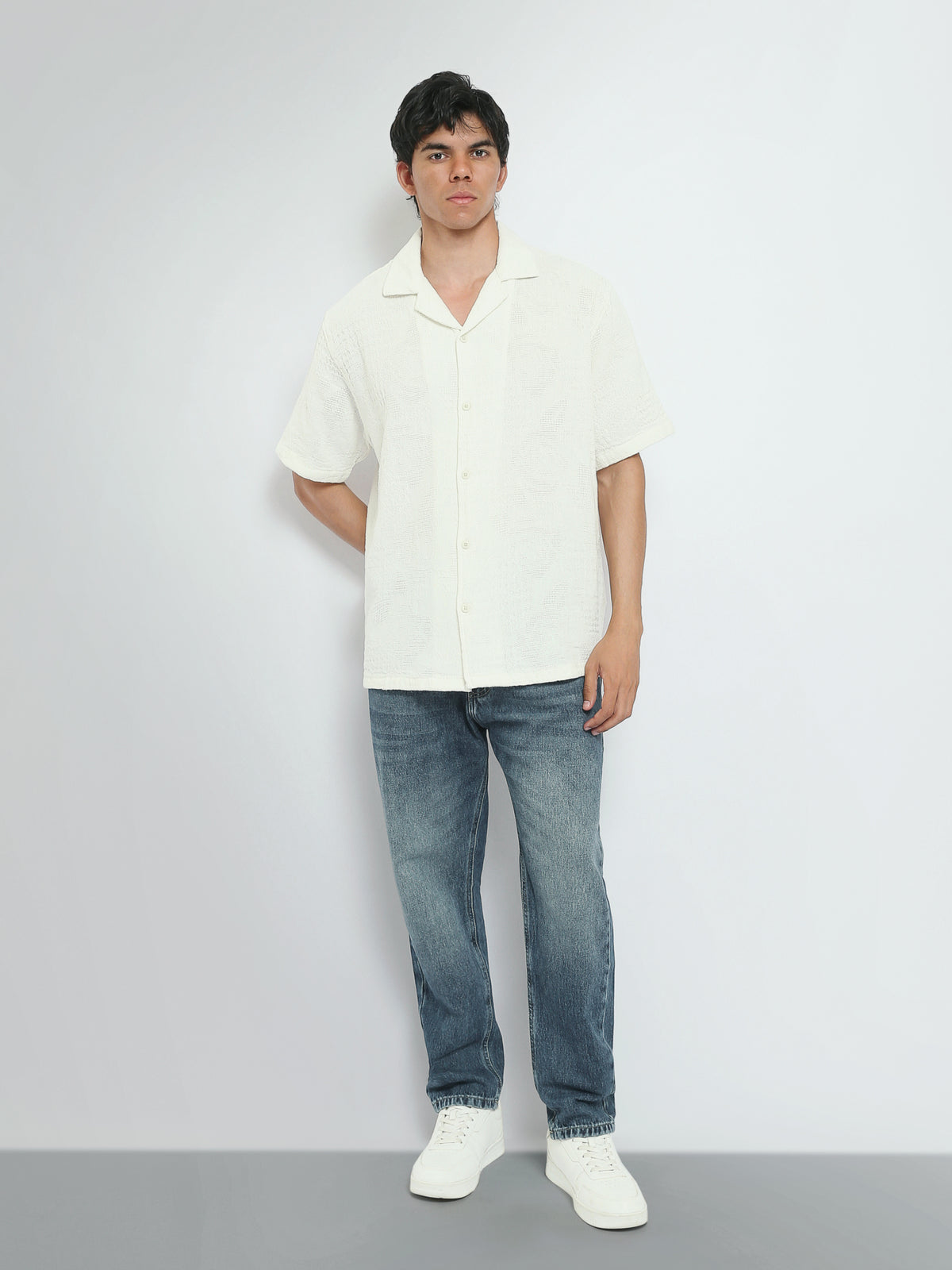 Town Team short sleeves shirts cotton oversized fit OFF WHIT