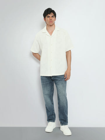 Town Team short sleeves shirts cotton oversized fit OFF WHIT