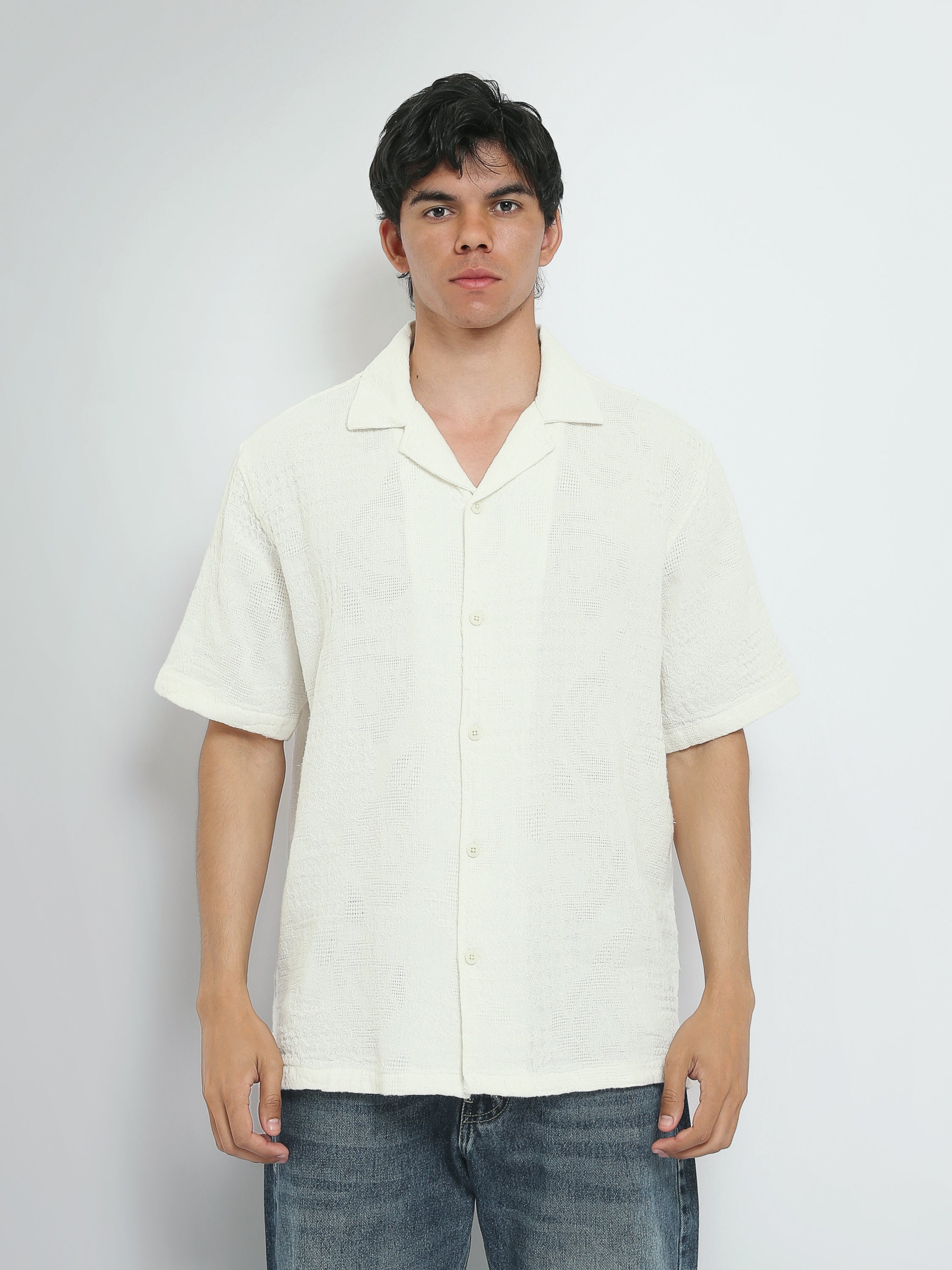Town Team short sleeves shirts cotton oversized fit OFF WHIT