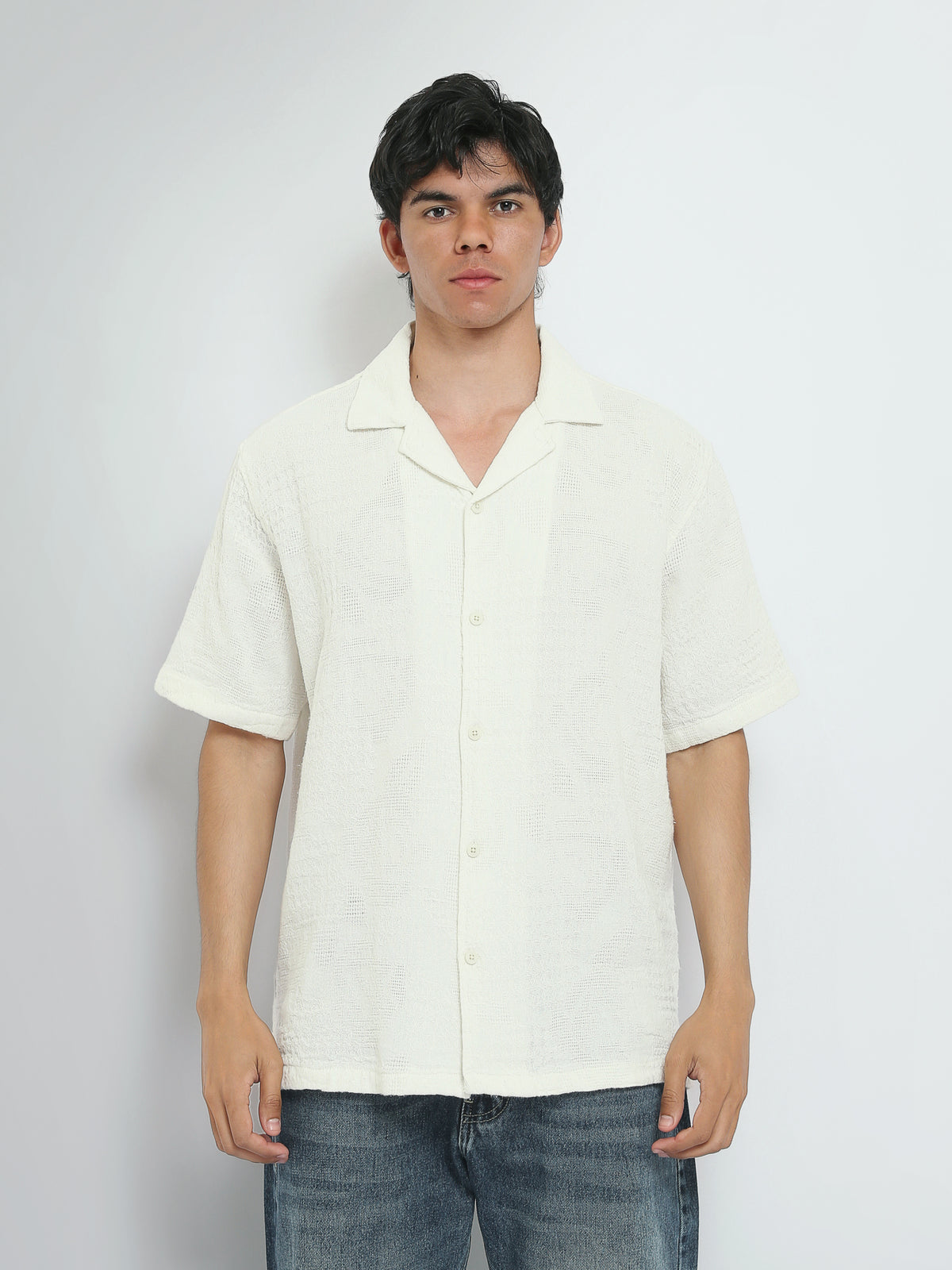 Town Team short sleeves shirts cotton oversized fit OFF WHIT