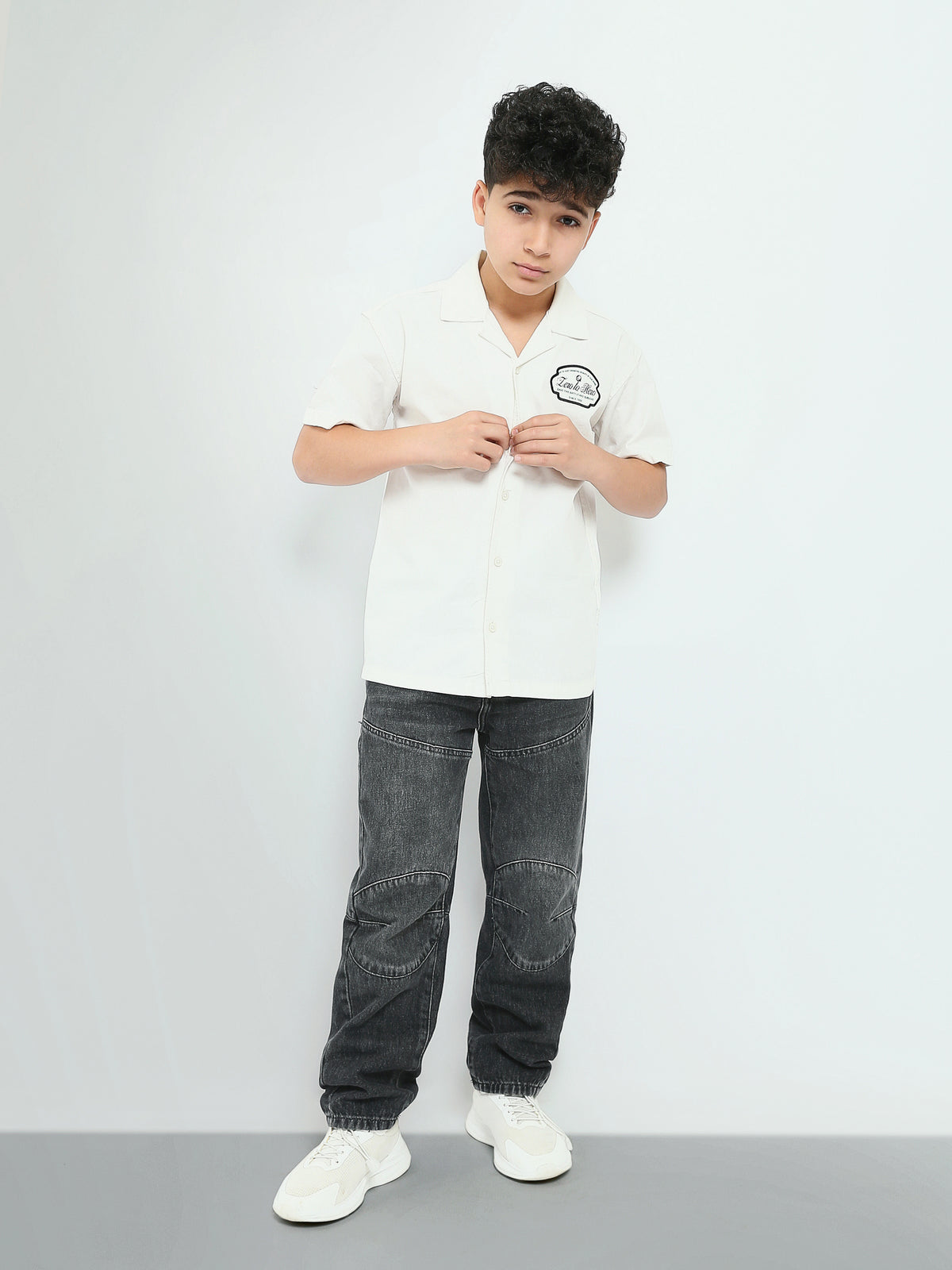 Town Team - Kids' ? Relaxed gabardine Boys Short Sleeves Shirts OFF WHIT Gabardine
