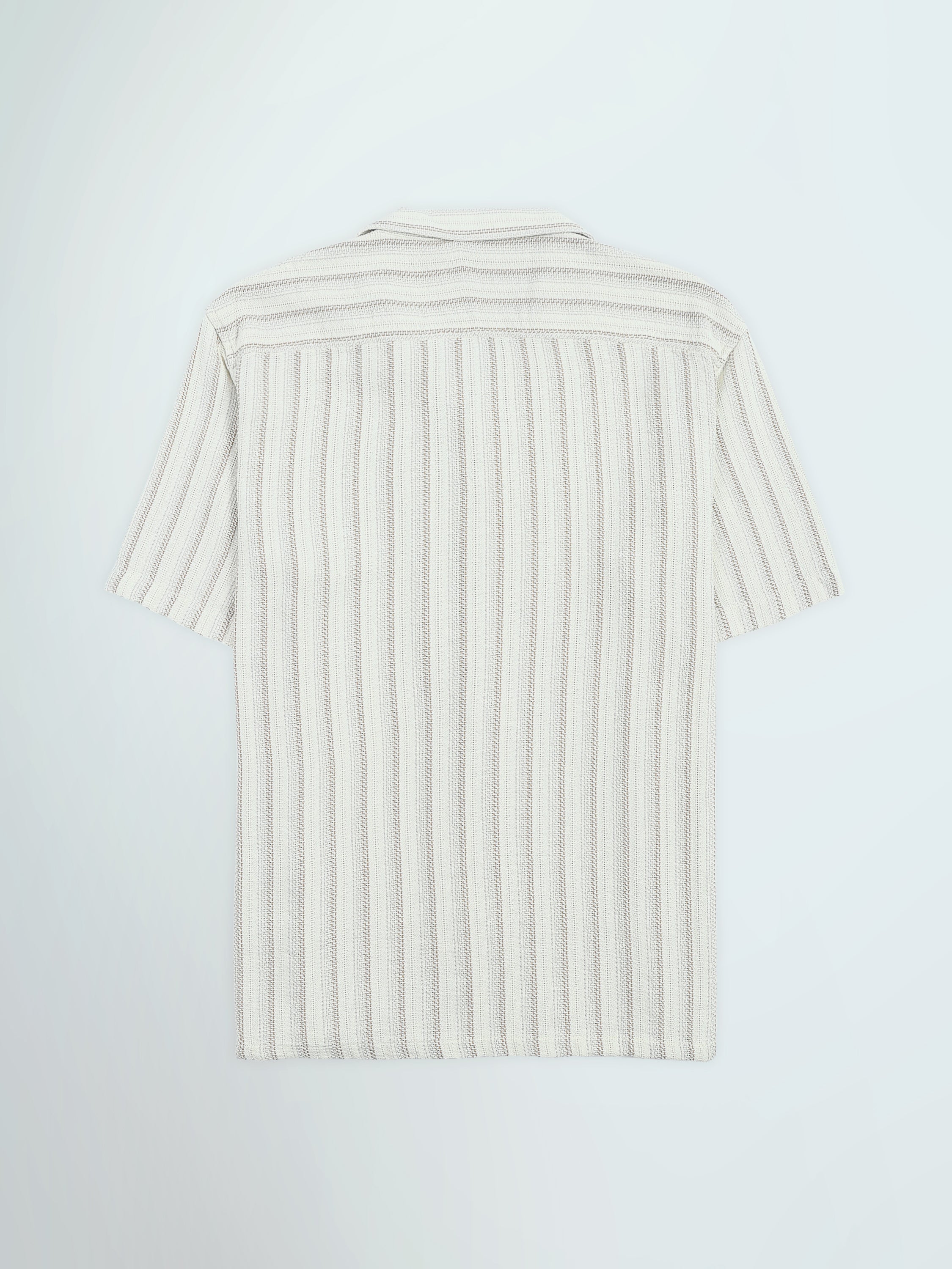Town Team - Men's Oversized cotton Short Sleeves Shirts WHT/BEG Cotton Blend